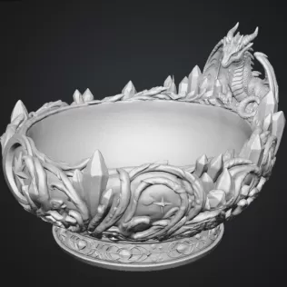 Celestial Crystal Dragon Bowl STL File for 3D Print - Model thumbnail 15