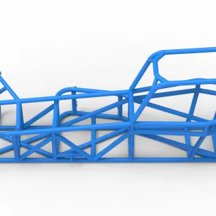 Frame of Vintage Supermodified stock car Version 3 Scale 1:25 - Model thumbnail 7