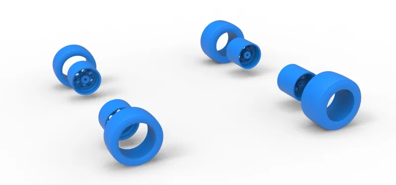 Wheel Set of Experimental Pavement Silver Crown Car Scale 1:25 - Model preview 10