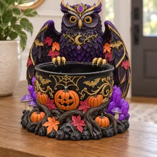 Mystic Halloween Owl Bowl STL File for 3D Print - Model thumbnail 5