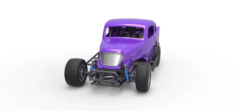 Vintage Dirt Modified stock car Scale 1:25 - Model preview 5