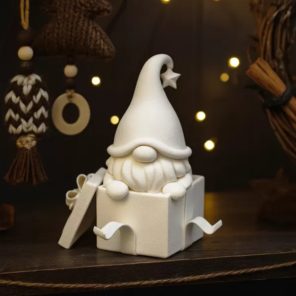 Christmas Gnome in Gift Box | Cute Holiday Figurine - Model preview 7