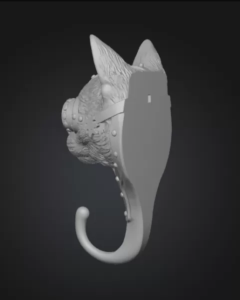 Steampunk Cat Head Wall Hook (for 3D print) - Model preview 4