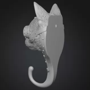 Steampunk Cat Head Wall Hook (for 3D print) - Model thumbnail 4