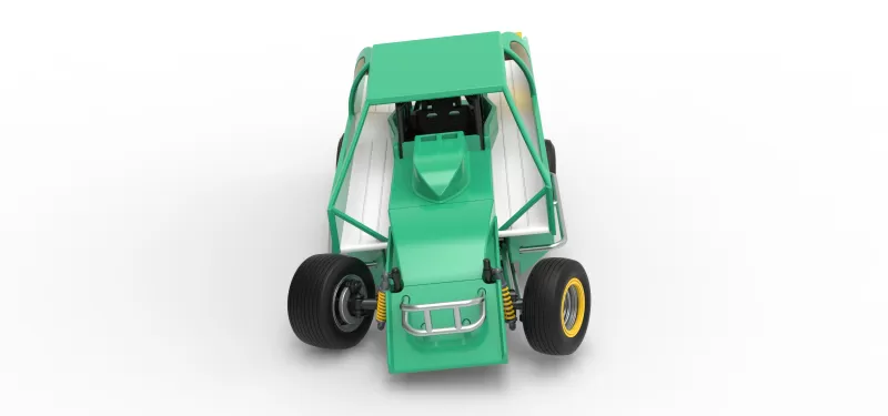 Northeast Dirt Modified stock car while turning V2 Scale 1:25 - Model preview 8
