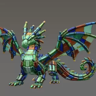 Stained Glass Dragon STL File for 3D Print - Model thumbnail 4