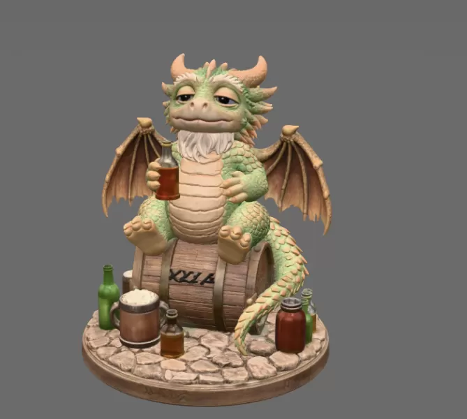 Advertising Tipsy Tavern Dragon STL File 3D Print - Model preview 5