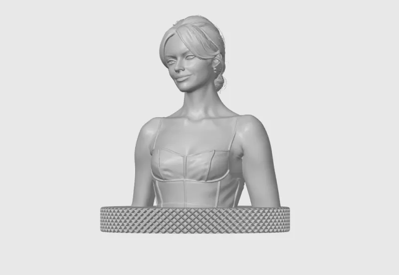 Emma Stone 3D Model Print - Model preview 4