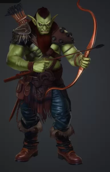 Wilder orc mit bogen - Model preview 1