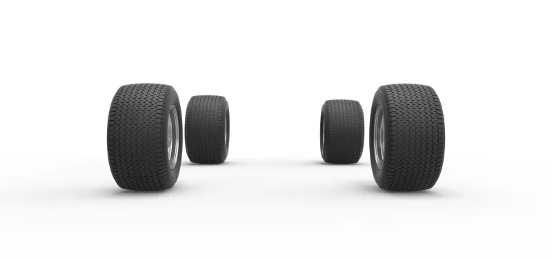Wheel set of Northeast Dirt Modified stock car V4 Scale 1:25 - Model preview 4