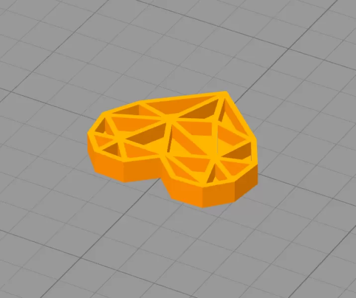 Heart magnet on fridge - Model preview 8