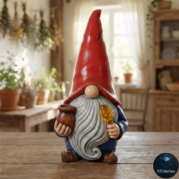Honey Gnome 3D Print Model - Sweet Guardian - Model preview 1