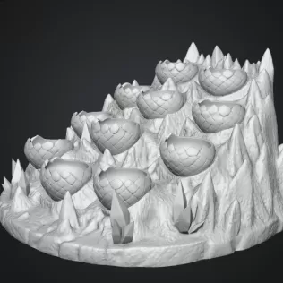 Volcanic Dragon Egg Mountain Organizer STL File for 3D Print - Model thumbnail 13