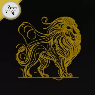 Lion - Line Art - 2D Wall Art Decor