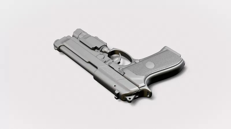 Beretta M9 with Tactical Flashlight #RoZ - Model preview 6