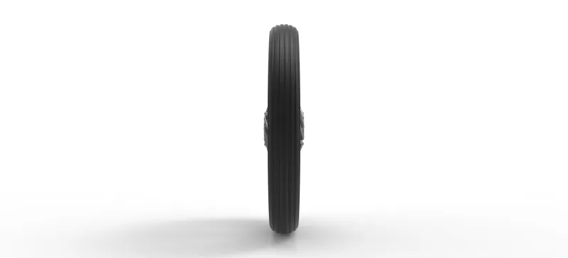 Front wire wheel of vintage dragster Version 3 Scale 1:25 - Model preview 4