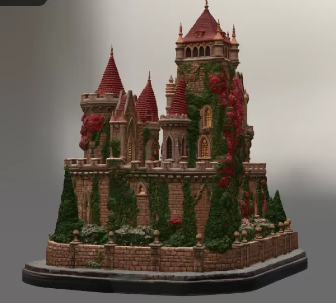 Bougainvillea Castle STL File for 3D Print - Model preview 14