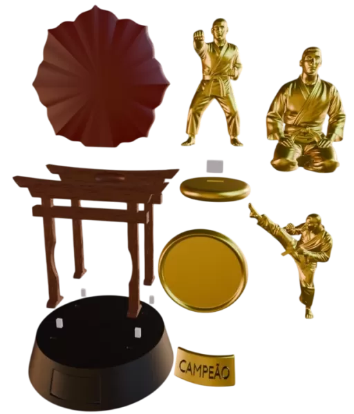 3D Karate Trophy Kit - Print the Win! - Model preview 4