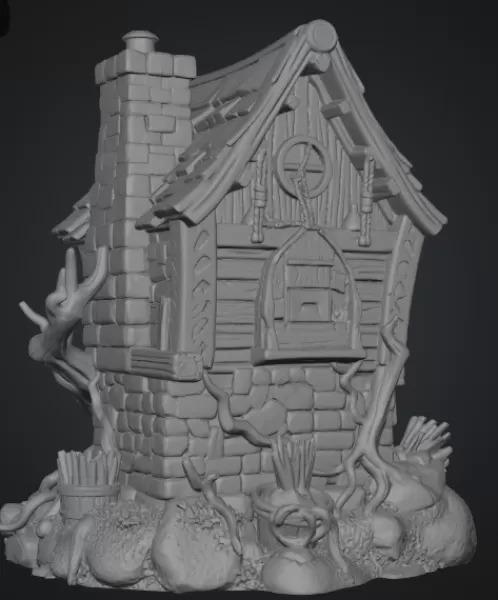 Enchanted Vineyard Cottage STL File for 3D Print - Model preview 9