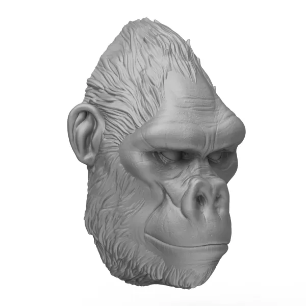3D Printable Gorilla Face - Model preview 2