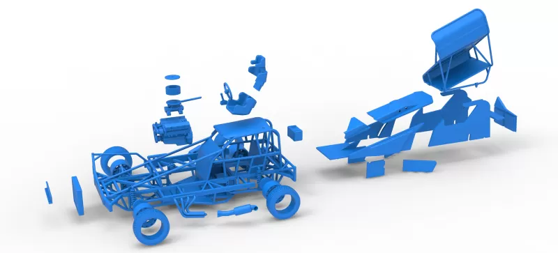 BriSCA Formula 1 Stock Car for Dirt Version 2 Scale 1:25 - Model preview 28
