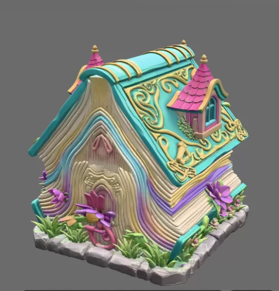 Enchanted Storybook Cottage STL File 3D Printable - Model preview 5