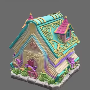 Enchanted Storybook Cottage STL File 3D Printable - Model thumbnail 5