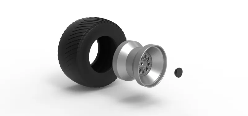Rear wheel from Pulling tractor 4 Scale 1:25 - Model preview 9