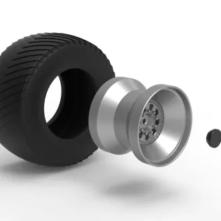 Rear wheel from Pulling tractor 4 Scale 1:25 - Model thumbnail 9