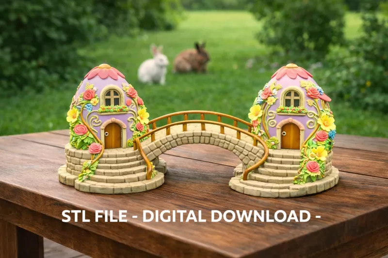 Eggbridge – Fantasy Easter Egg Bridge | 3D Printable - Model preview 2