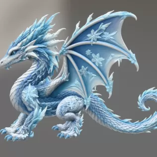 Winter Frost Dragon STL File for 3D Print - Model thumbnail 7