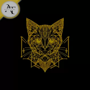 Cat - Geometric - 2D Wall Art Decor