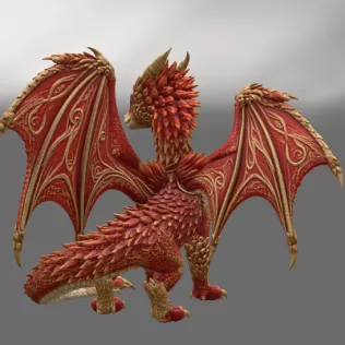 Royal Crimson Dragon STL File for 3D Print - Model thumbnail 7