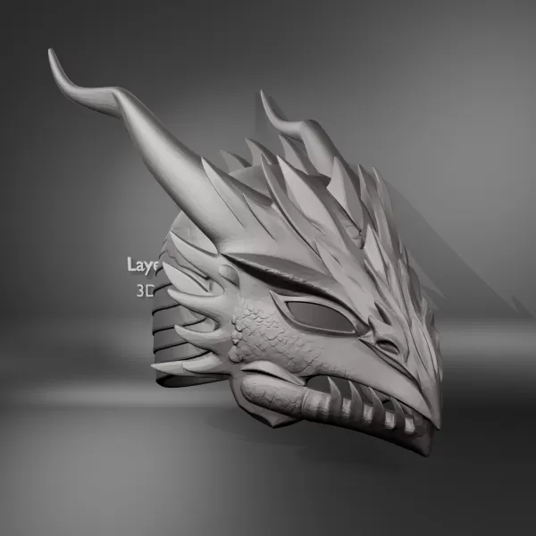 Dragon Warrior Helmet - Model preview 2