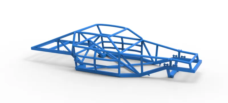 Frame of Vintage Dirt late model Race car Version 2 Scale 1:25 - Model preview 14