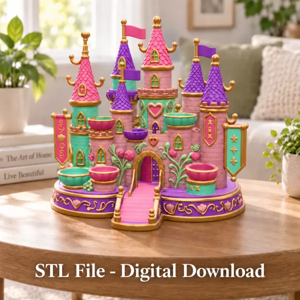 Princess Castle Organizer STL File for 3D Print - Model preview 1