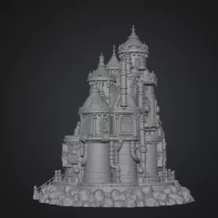 Steampunk Fantasy Castle STL File for 3D Printing - Model thumbnail 9