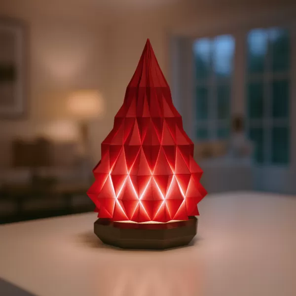 Christmas Tree Candle Holder | Geometric Modern LED Light - Model preview 1