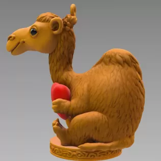 3D Printable Cute Camel with Heart STL | Digital Download - Model thumbnail 5