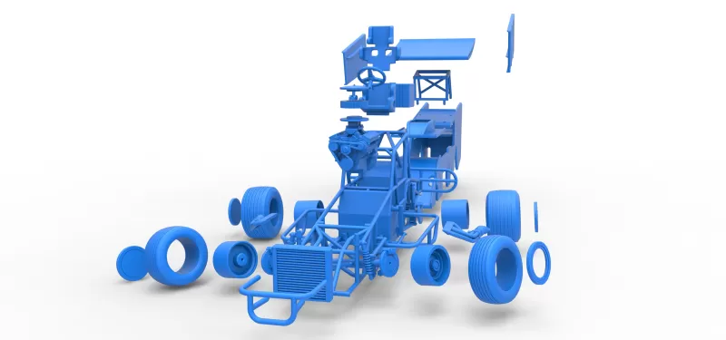 Southern Wing Modified Stock car while turning Scale 1:25 - Model preview 27