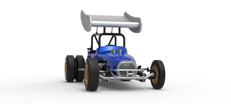 Vintage Winged Supermodified stock car for Dirt V2 Scale 1:25 - Model preview 27