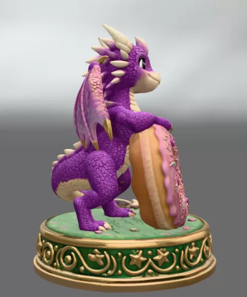 Sweet Donut Dragon STL File for 3D Print - Model preview 7