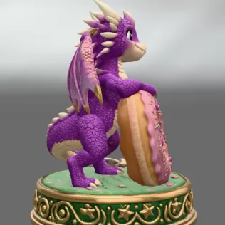 Sweet Donut Dragon STL File for 3D Print - Model thumbnail 7