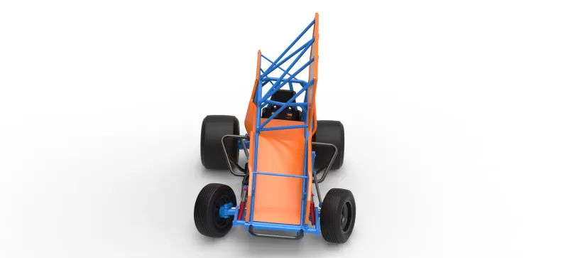Winged Sprint car Version 2 while turning Scale 1:25 - Model preview 8
