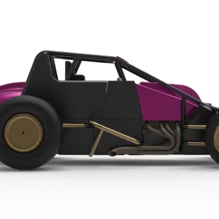 Dirt Silver Crown Car while turning Scale 1:25 - Model thumbnail 22