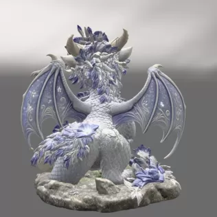 Cute Moonlight Dragon with Crystal Orb STL File for 3D Print - Model thumbnail 7