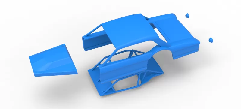 Shell of Vintage Asphalt Modified stock car V11 Scale 1:25 - Model preview 20