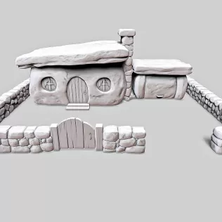 Stone Age Cartoon House #RoZ - Model thumbnail 6