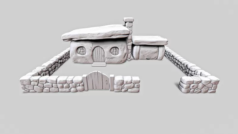 Stone Age Cartoon House #RoZ - Model preview 6