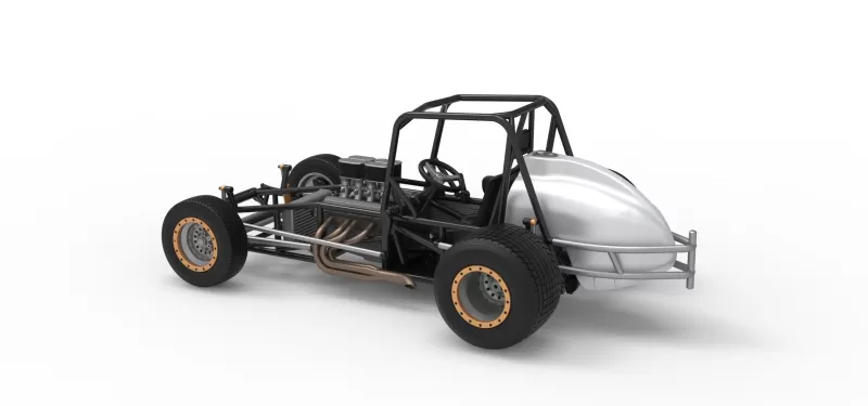 Vintage Dirt Silver Crown Car Base Scale 1:25 - Model preview 12